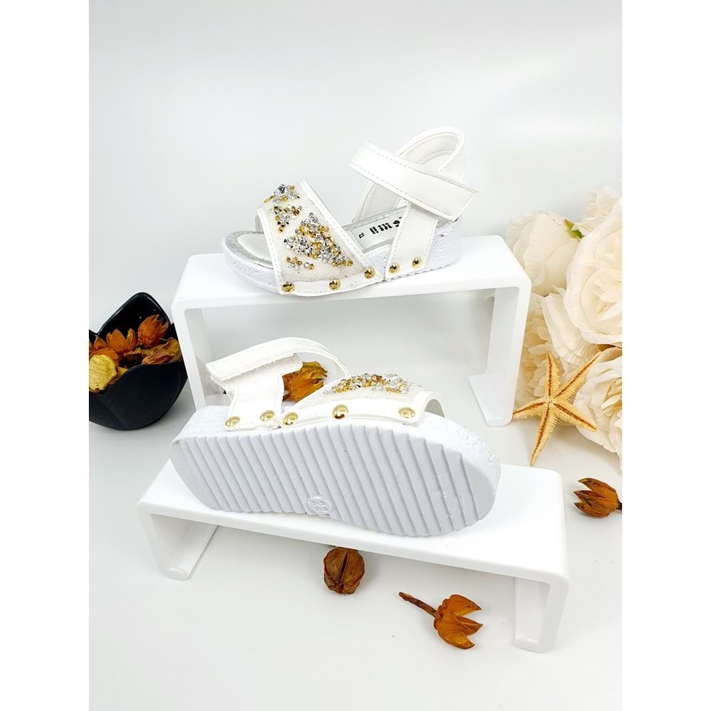CANSIN KIZ ÇOCUK SANDALET - CANSIN - BEYAZ - 22 - NKT00053-BEYAZ-22