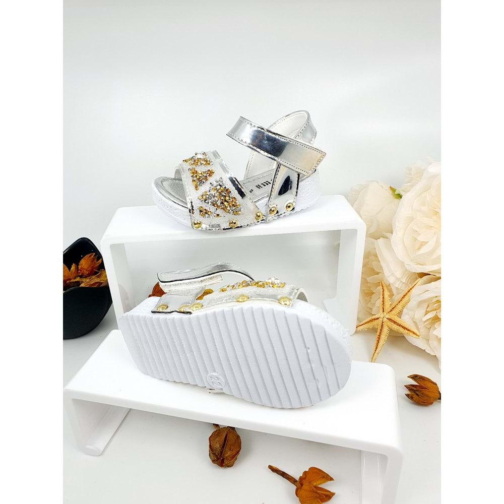 CANSIN KIZ ÇOCUK SANDALET - CANSIN - GÜMÜŞ - 24 - NKT00056-GÜMÜŞ-24