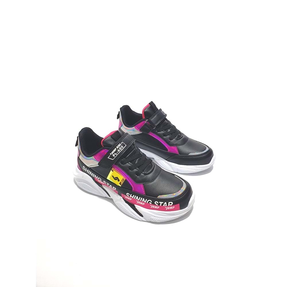 jump 25791 çocuk sneakers ayakkabı - siyah pembe - 35