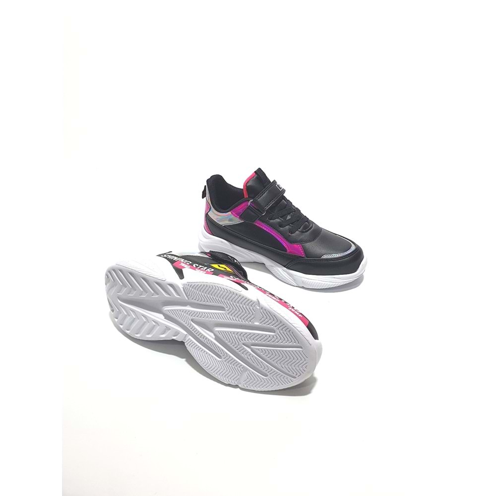 jump 25791 çocuk sneakers ayakkabı - siyah pembe - 35