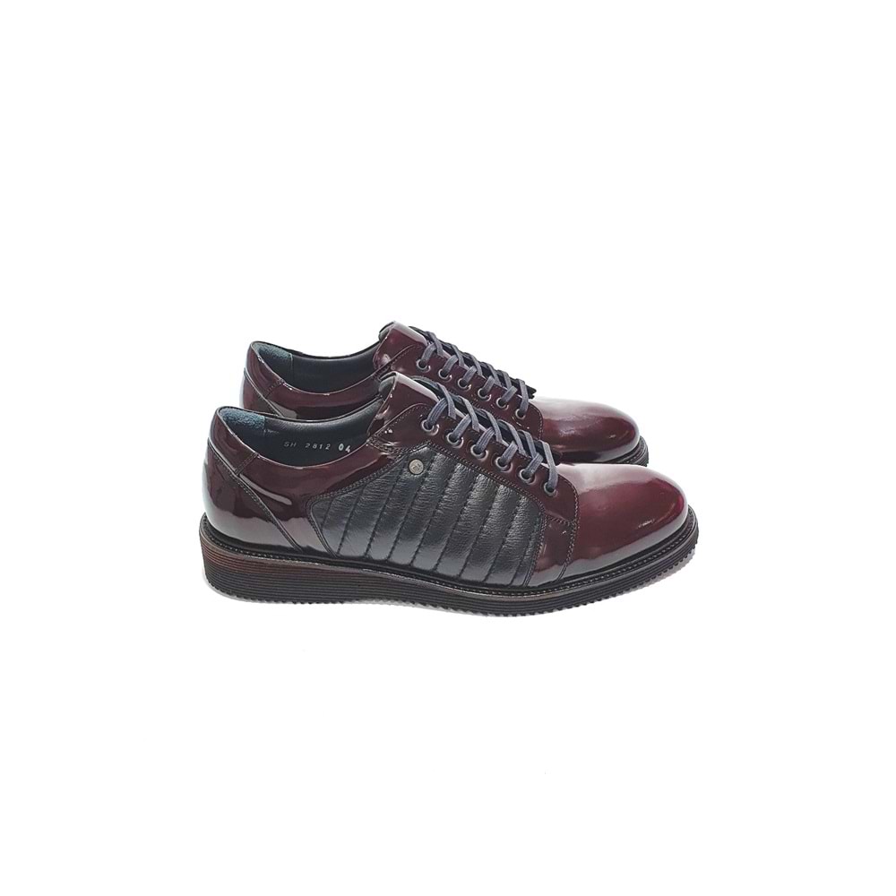 smart erkek deri günlük ayakkabı - BORDO - 40
