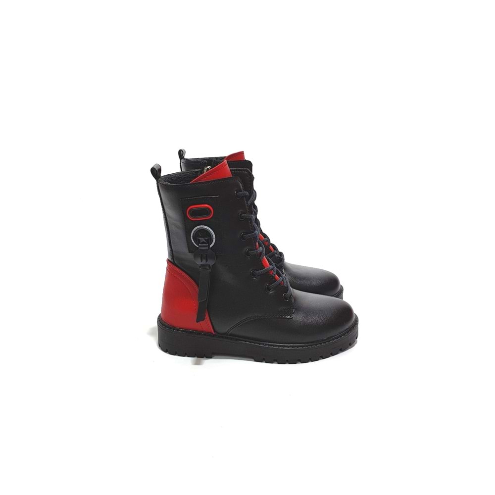 m.p 3133 çocuk çizme - siyah kırmızı - 31