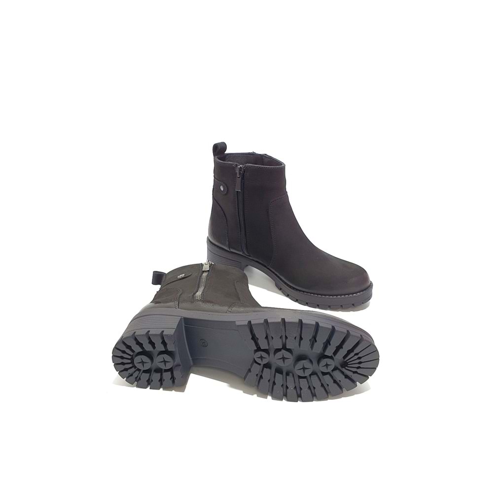 castle black 4663 hakiki deri bayan bot - siyah nubuk - 40