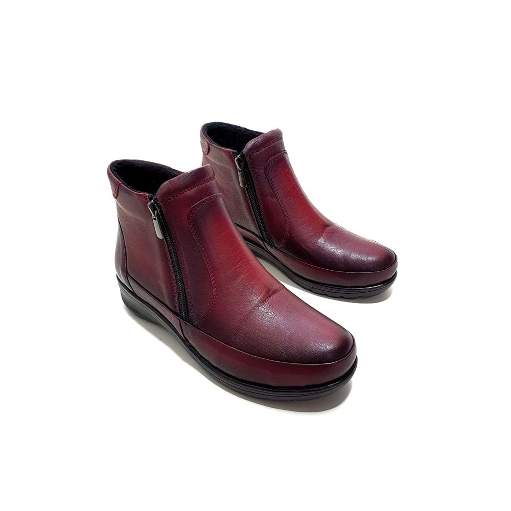 Divadonna 1704 Hakiki Deri Ortopedic Bot - BORDO - 36
