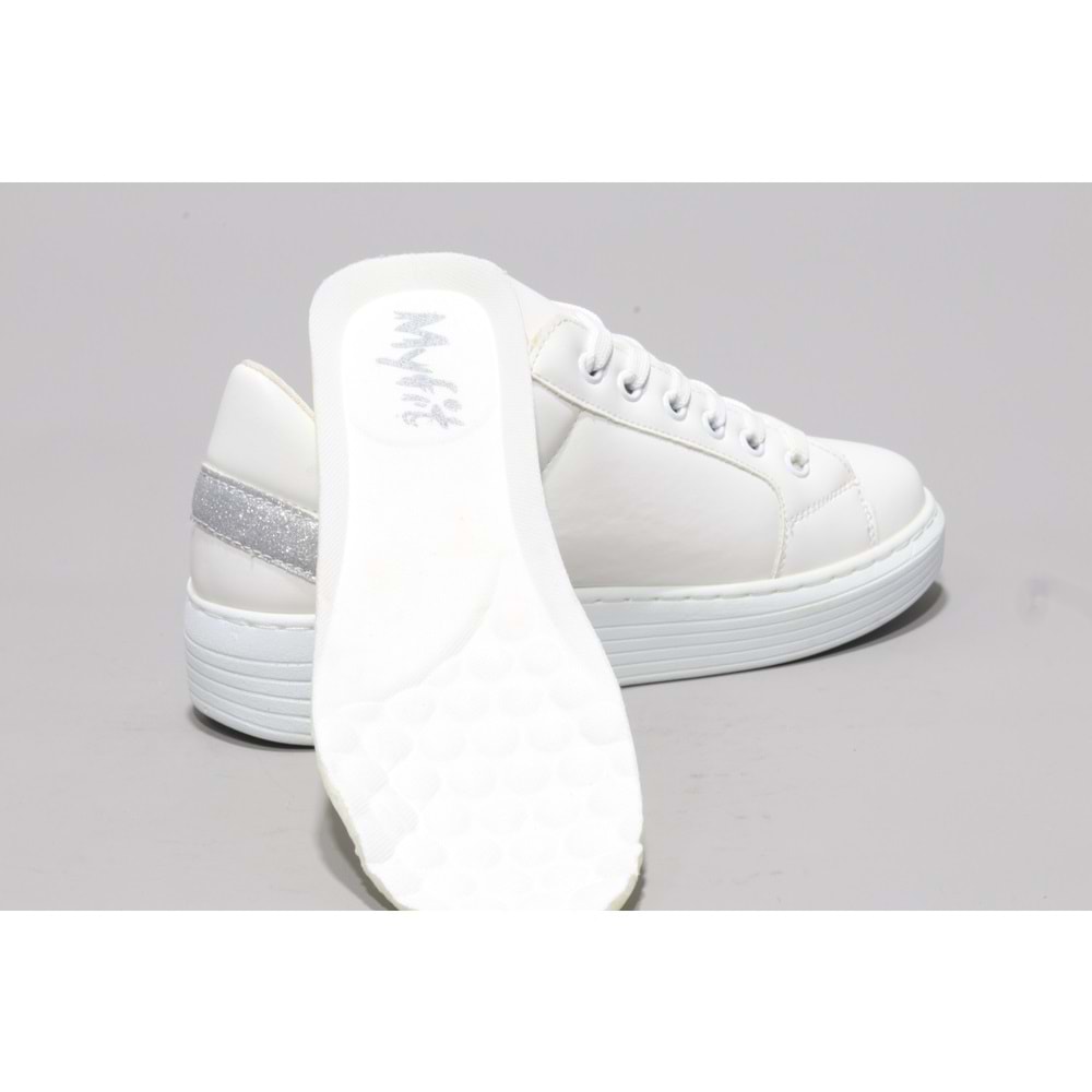 Kadir Ekici 822 Bayan Fermuarlı Sneakers Ayakkabı - BEYAZ - 37