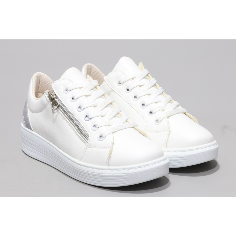 Kadir Ekici 822 Bayan Fermuarlı Sneakers Ayakkabı - BEYAZ - 40