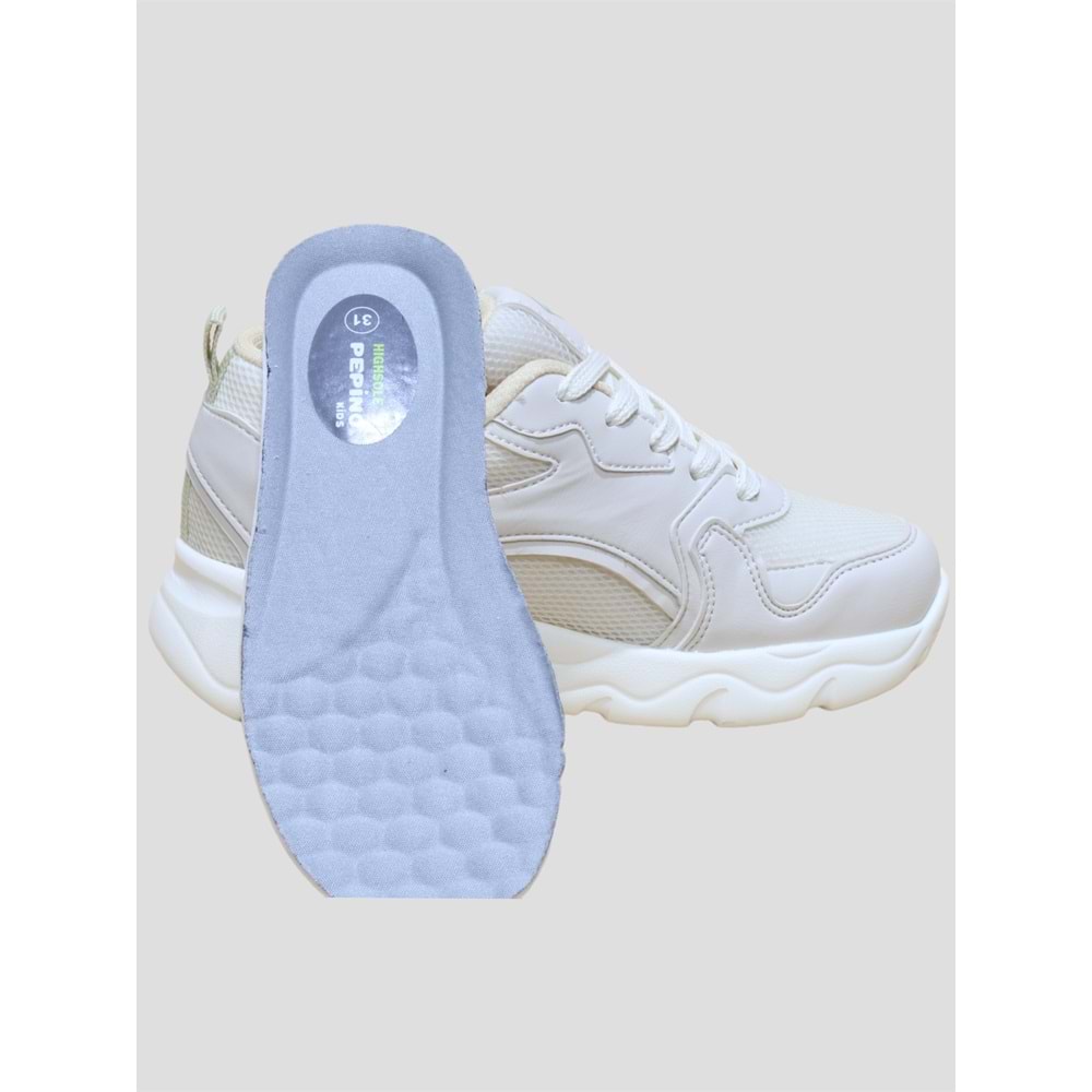 Pepino 920 Kız Çocuk Bağcıklı Sneakers Ayakkabı - BEJ - 33