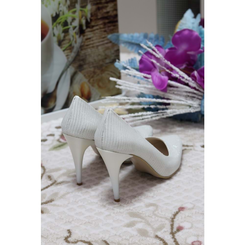 Konfores 908 Bayan Stiletto İnce Topuk Ayakkabı - sedef - 35