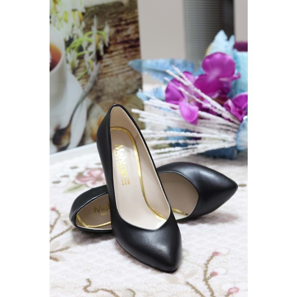Konfores 909 Bayan Kalın Topuklu Stiletto - siyah - 38