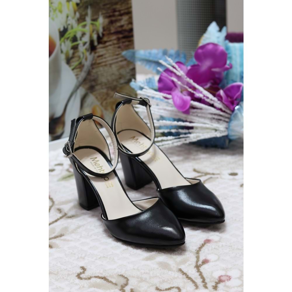 Konfores 910 Bayan Baletli Stiletto Ayakkabı - siyah baskılı - 40