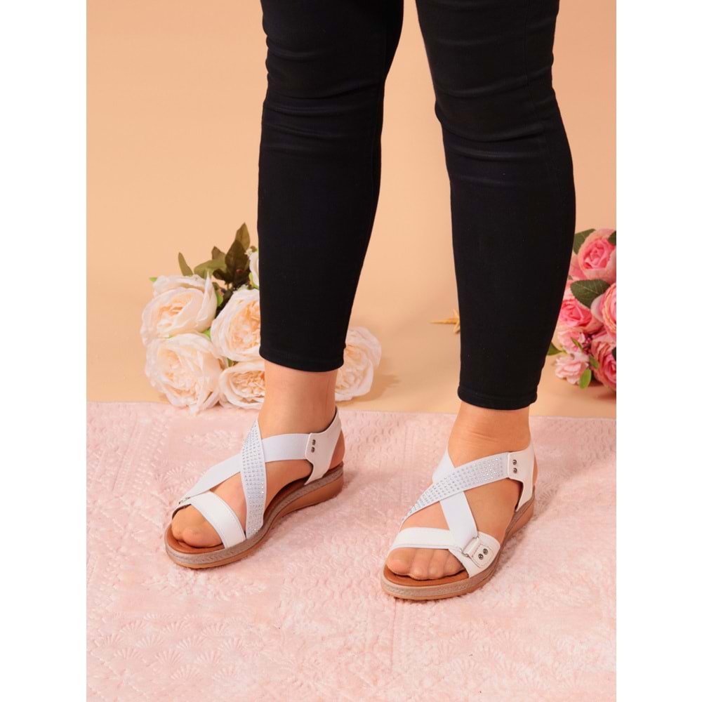 Konfores 944 Bayan Anatomik Sandalet Ayakkabı - NKT00944-BEYAZ-38