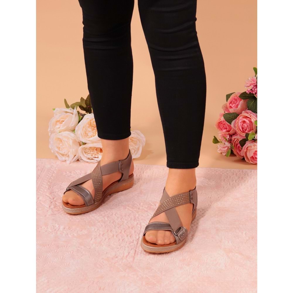 Konfores 944 Bayan Anatomik Sandalet Ayakkabı - NKT00944-gri-39