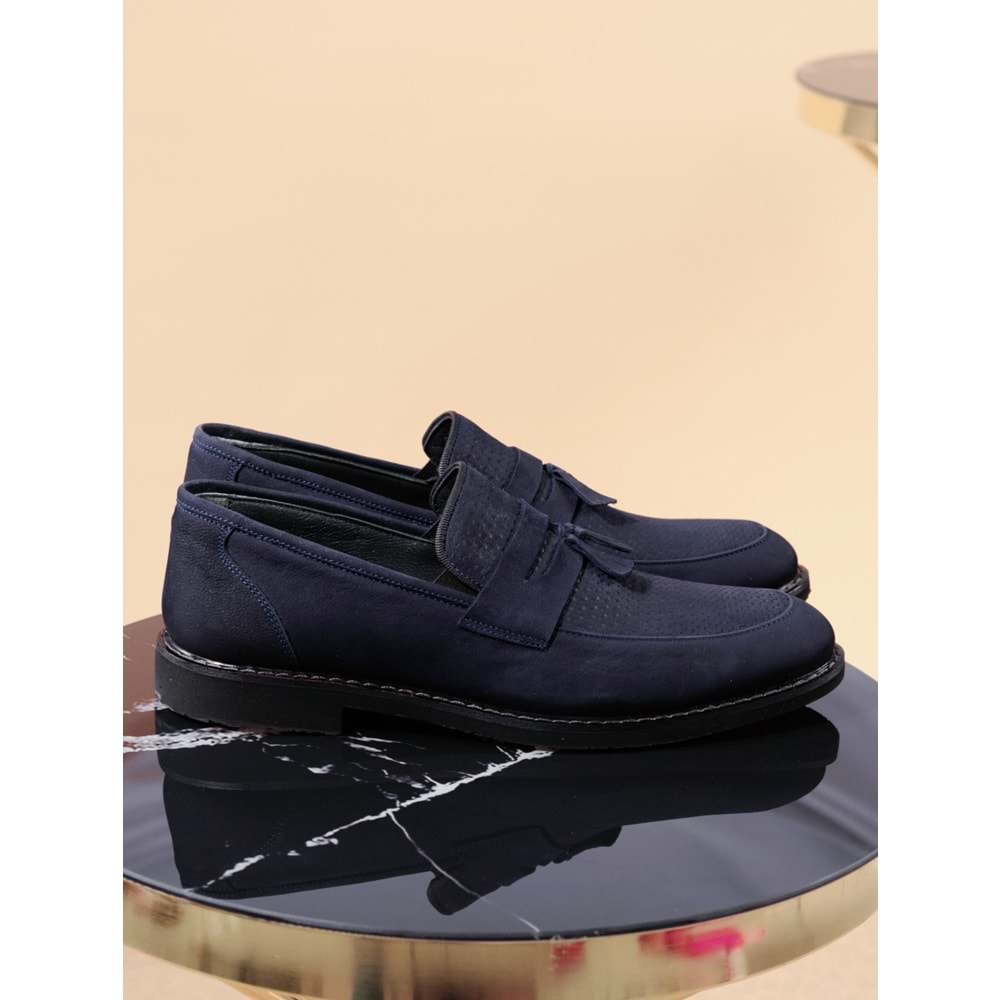 Konfores 950 Hakiki Deri Erkek Klasik Ayakkabı - NKT00950-lacivert-42