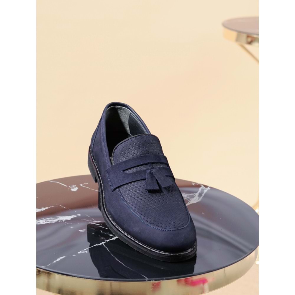 Konfores 950 Hakiki Deri Erkek Klasik Ayakkabı - NKT00950-lacivert-42