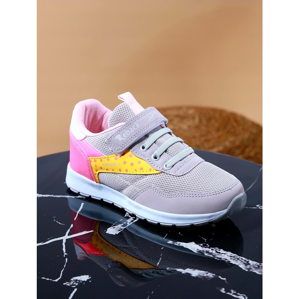 Kidessa 967 Anatomik Bantlı Kız Çocuk Spor Ayakkabı - NKT00967-buz gri-33