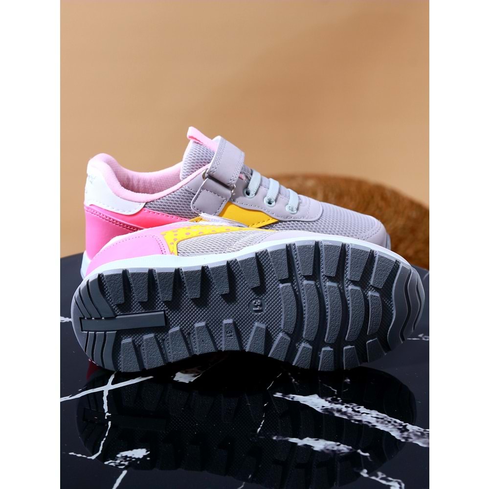 Kidessa 967 Anatomik Bantlı Kız Çocuk Spor Ayakkabı - NKT00967-buz gri-35