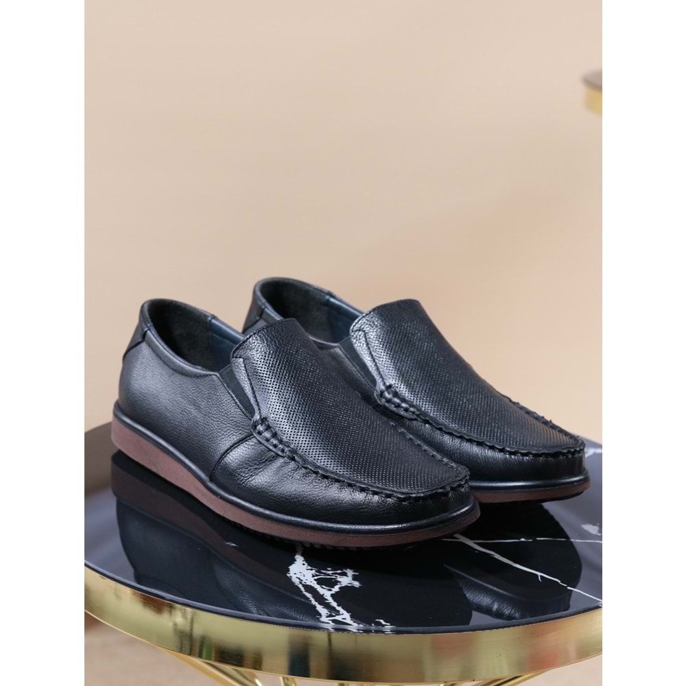 Konfores 977 Hakiki Deri Anatomik Erkek Ayakkabı - NKT00977-siyah-43