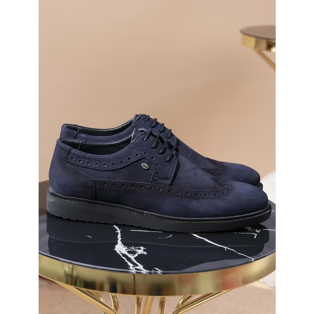 Konfores 978 Hakiki Deri Anatomik Erkek Ayakkabı - NKT00978-lacivert-44