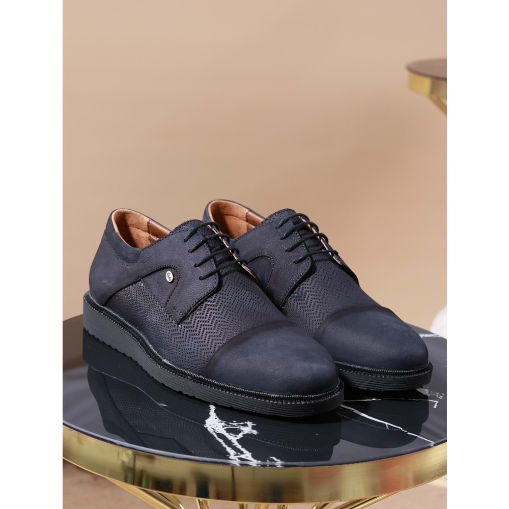 Konfores 979 Hakiki Deri Anatomik Erkek Ayakkabı - NKT00979-lacivert-44