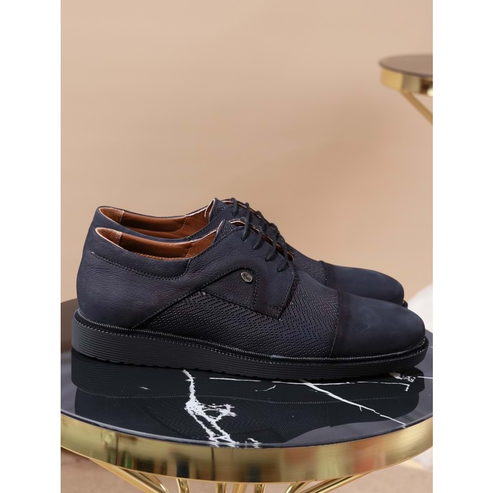 Konfores 979 Hakiki Deri Anatomik Erkek Ayakkabı - NKT00979-lacivert-44