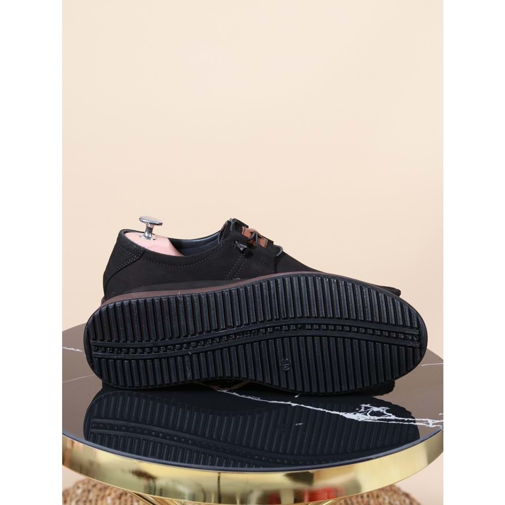 Konfores 987 Hakiki Deri Anatomik Erkek Ayakkabı - NKT00987-siyah-44