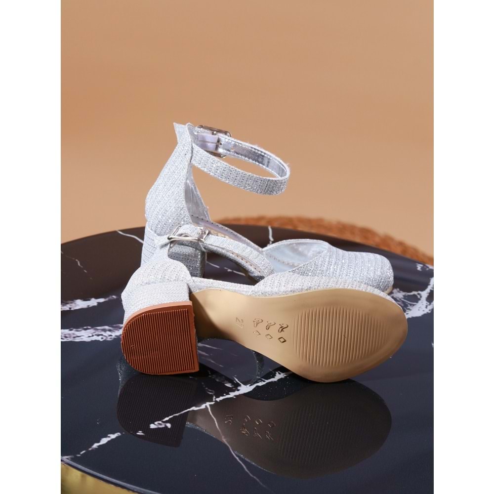 Kidessa 999 Kız Çocuk Topuklu Ayakkabı - NKT00999-gümüş-26