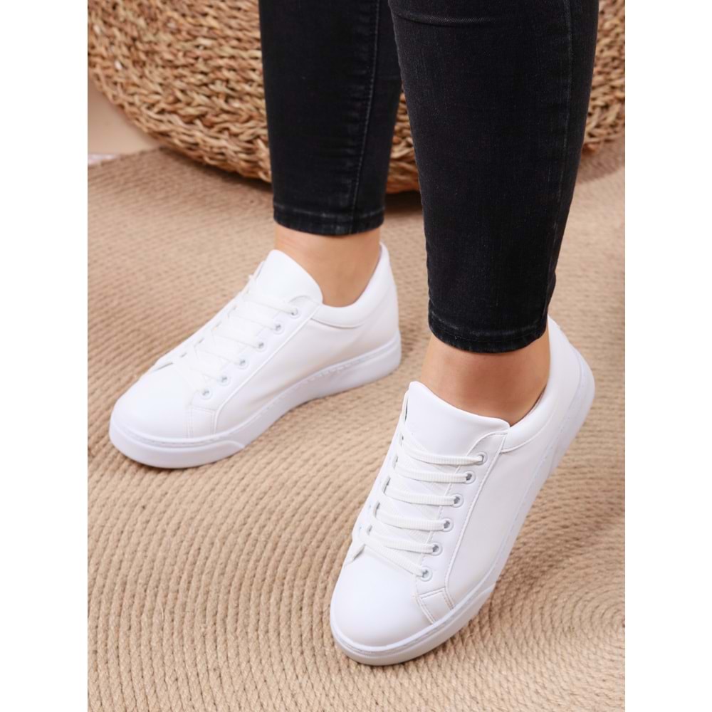 Konfores 1008 Bayan Sneakers Ayakkabı - NKT01008-BEYAZ-37