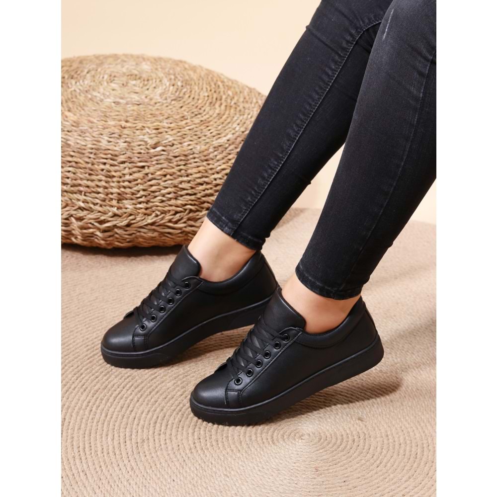Konfores 1008 Bayan Sneakers Ayakkabı - NKT01008-siyah-40
