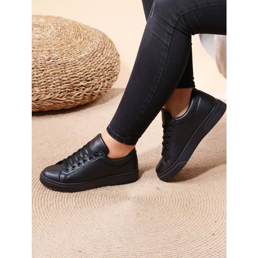 Konfores 1008 Bayan Sneakers Ayakkabı - NKT01008-siyah-40