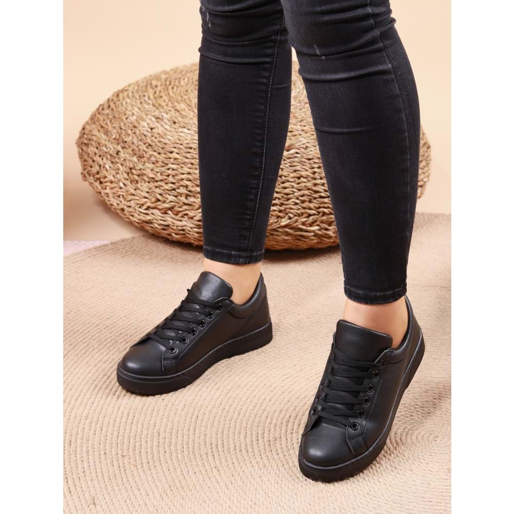 Konfores 1008 Bayan Sneakers Ayakkabı - NKT01008-siyah-40
