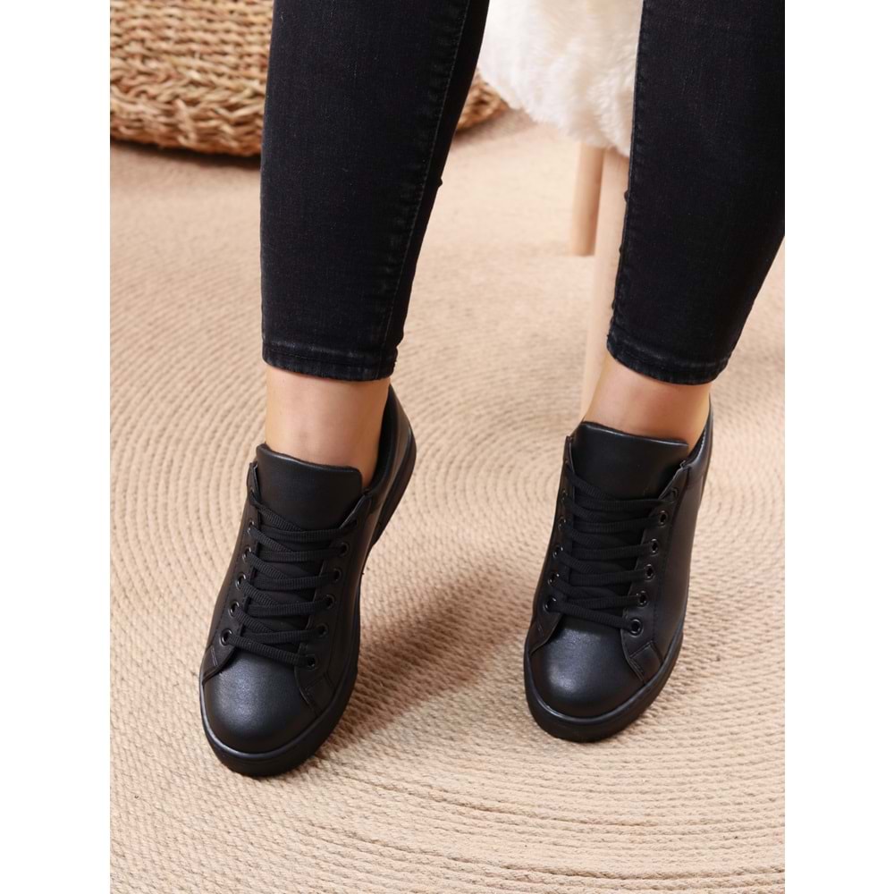 Konfores 1008 Bayan Sneakers Ayakkabı - NKT01008-siyah-40
