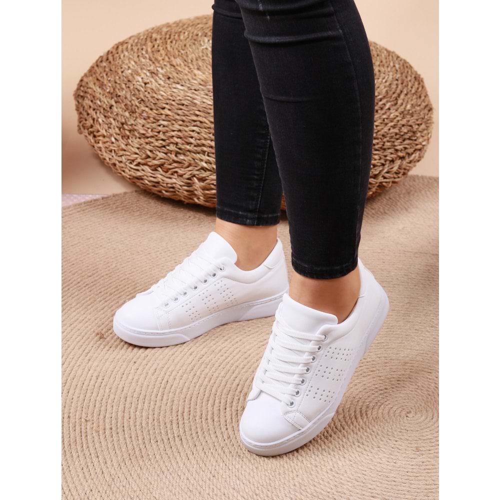 Konfores 1009 Bayan Sneakers Ayakkabı - NKT01009-BEYAZ-38
