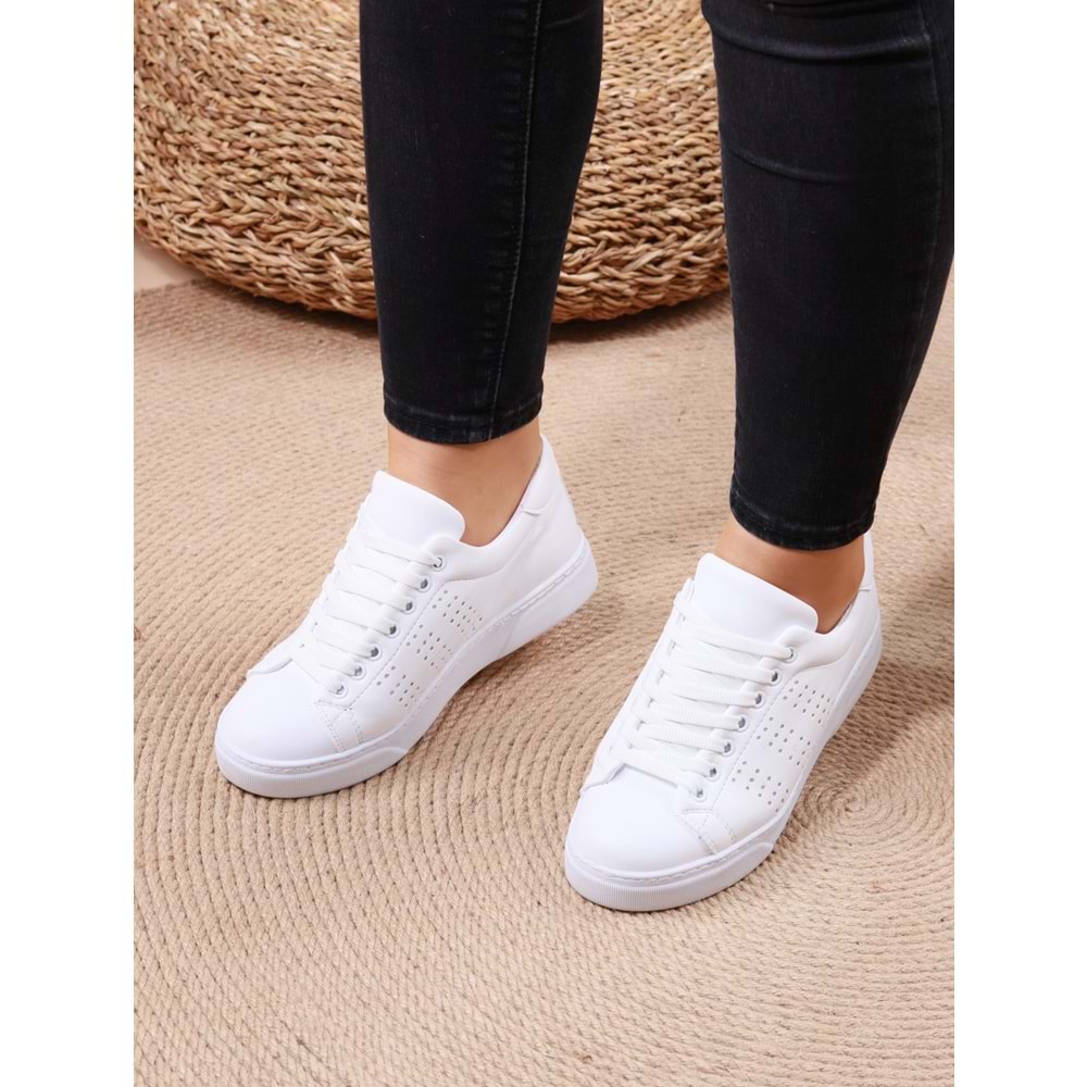 Konfores 1009 Bayan Sneakers Ayakkabı - NKT01009-BEYAZ-38
