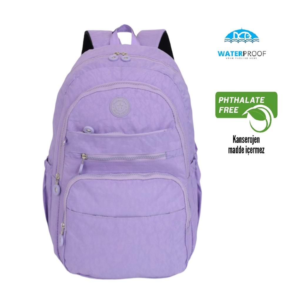 Konfores 1012 Klinkır Su Geçirmez Kumaş Sırt Çantası - NKT01012-lila-TEK EBAT