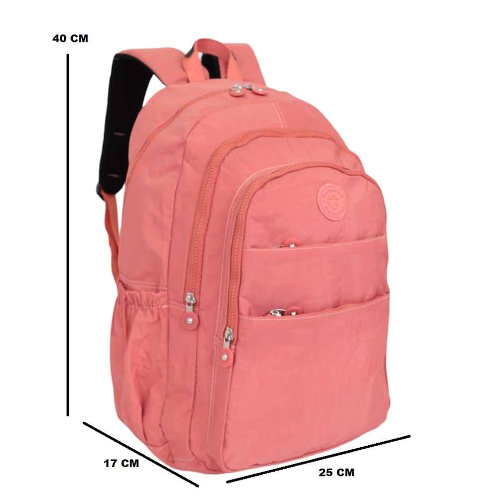 Konfores 1012 Klinkır Su Geçirmez Kumaş Sırt Çantası - NKT01012-PEMBE-TEK EBAT