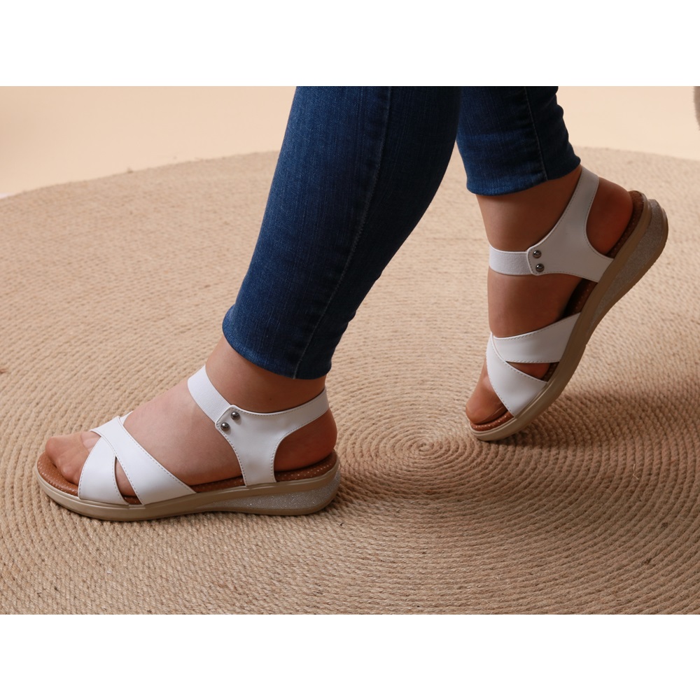 Konfores 1022 Anatomik Bayan Sandalet - NKT01022-BEYAZ-38