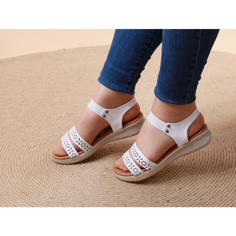 Konfores 1023 Anatomik Bayan Sandalet - NKT01023-BEYAZ-39