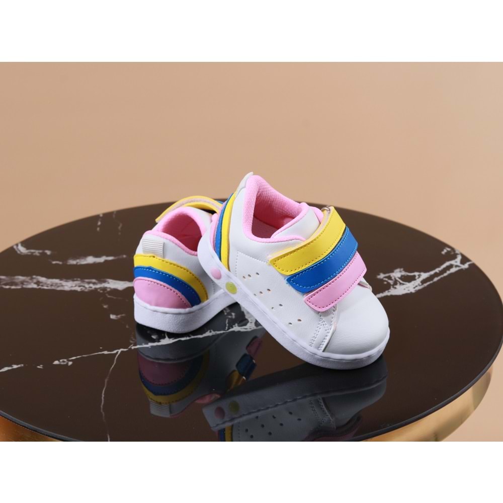 Kidessa 1035 Anatomik Kız Çocuk Spor Ayakkabı - NKT01035-beyaz pembe-24