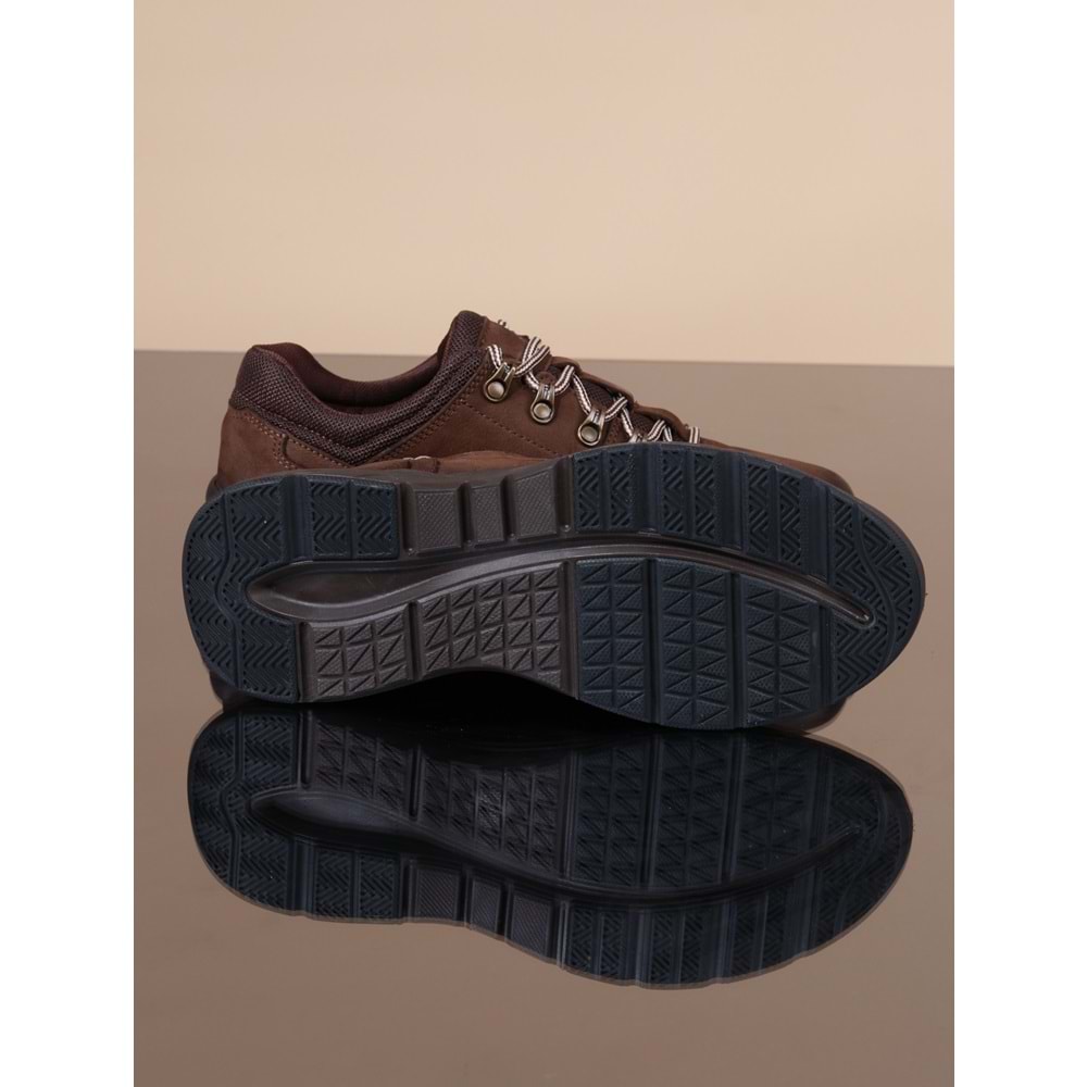 Konfores 1068 Hakiki Deri Anatomik Outdoor Ayakkabı - NKT01068-kahverengi-42