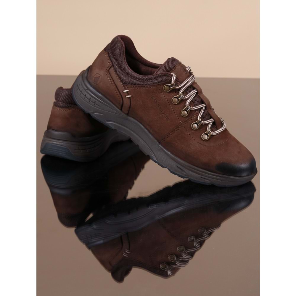 Konfores 1068 Hakiki Deri Anatomik Outdoor Ayakkabı - NKT01068-kahverengi-42