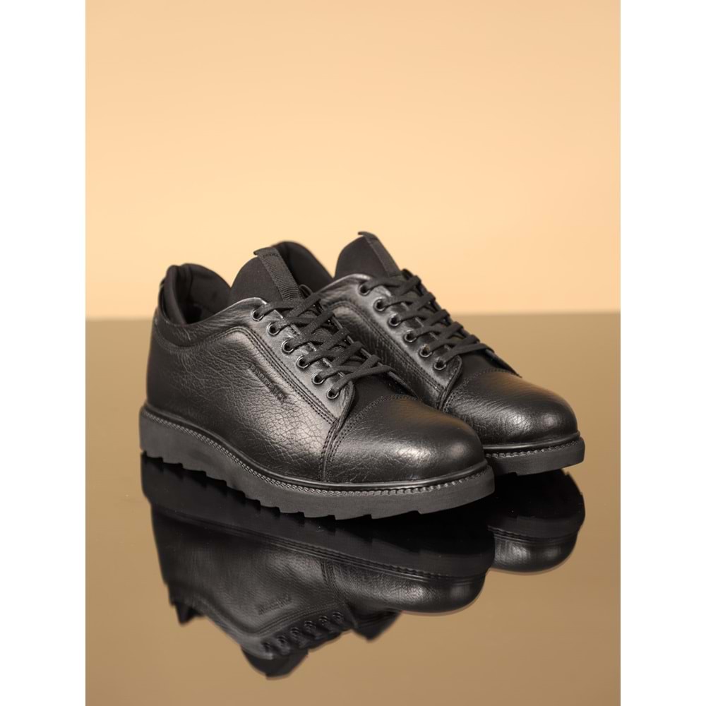 Konfores 1074 Hakiki Deri Anatomik Erkek Ayakkabı - NKT01074-siyah-40