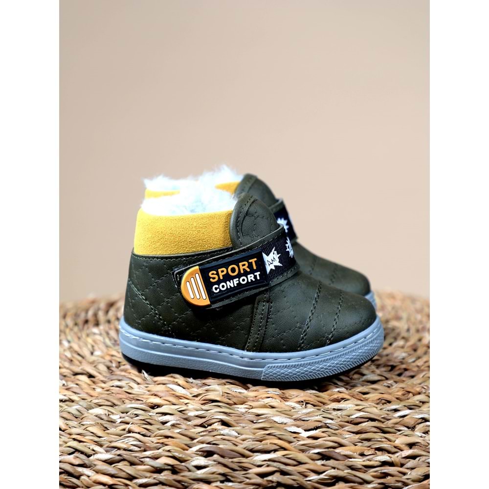 Kidessa 1093 Anatomik Erkek Çocuk Bantlı Spor Bot - NKT01093-haki-23