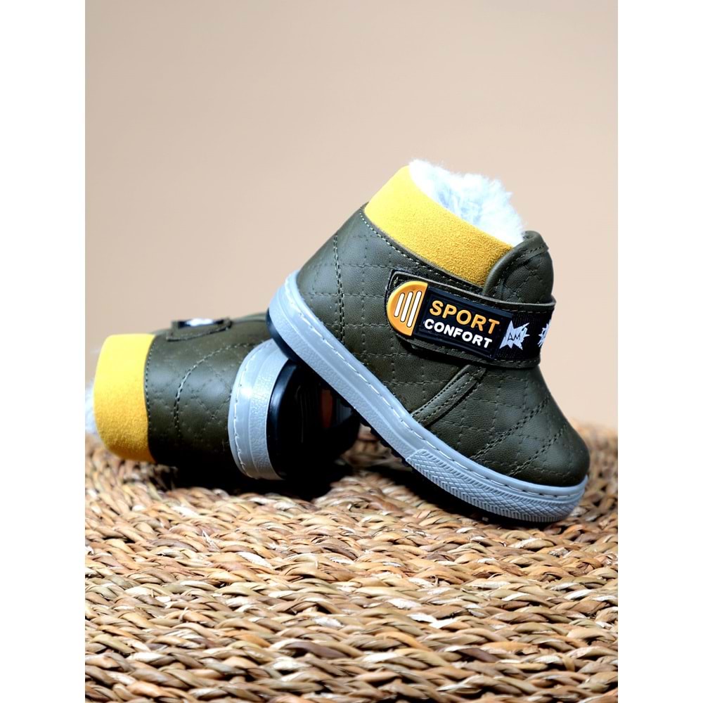 Kidessa 1093 Anatomik Erkek Çocuk Bantlı Spor Bot - NKT01093-haki-23