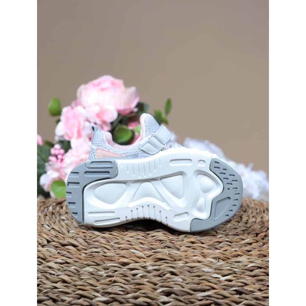 Kidessa 1096-27016 Anatomik Taban Bantlı Çocuk Spor Ayakkabı - NKT01096-buz gri-23