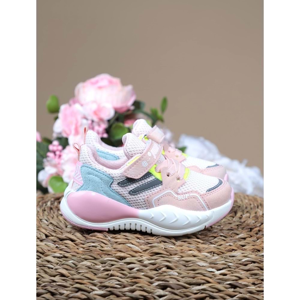 Kidessa 1096-27016 Anatomik Taban Bantlı Çocuk Spor Ayakkabı - NKT01096-PUDRA-25