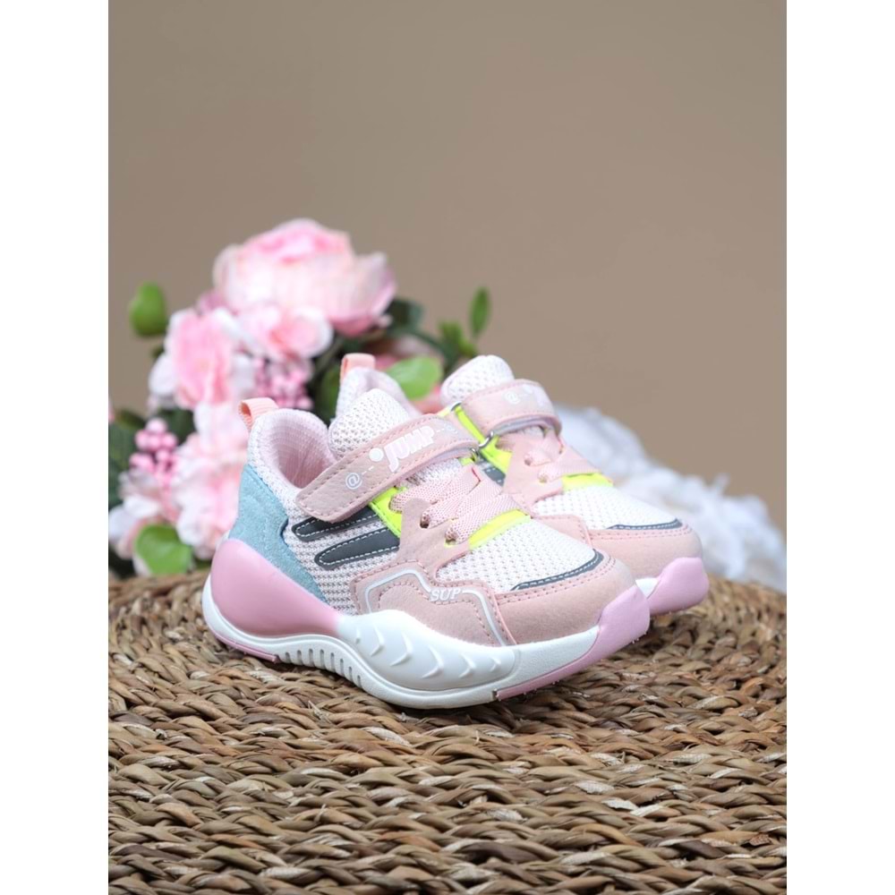 Kidessa 1096-27016 Anatomik Taban Bantlı Çocuk Spor Ayakkabı - NKT01096-PUDRA-25