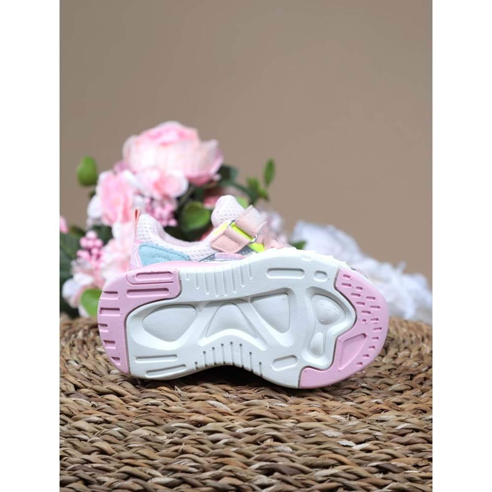 Kidessa 1096-27016 Anatomik Taban Bantlı Çocuk Spor Ayakkabı - NKT01096-PUDRA-25
