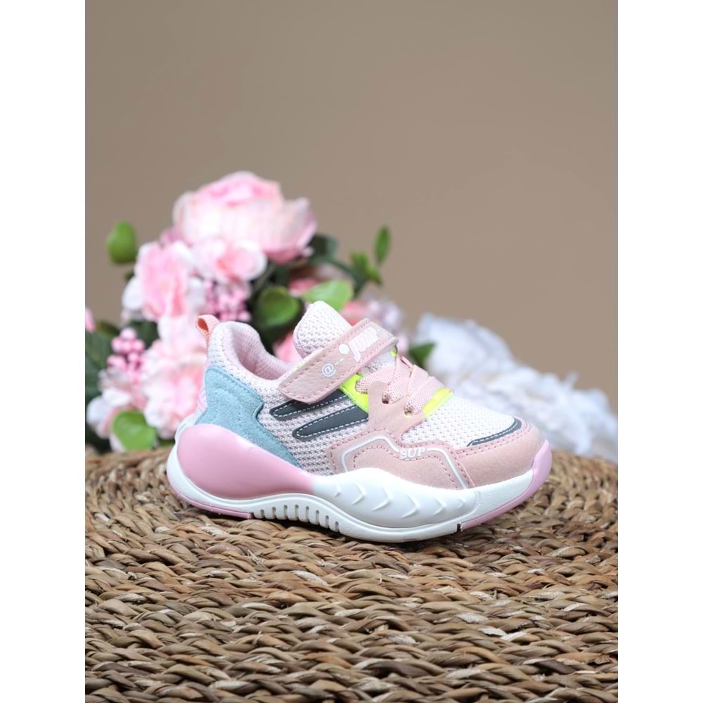 Kidessa 1096-27016 Anatomik Taban Bantlı Çocuk Spor Ayakkabı - NKT01096-PUDRA-25