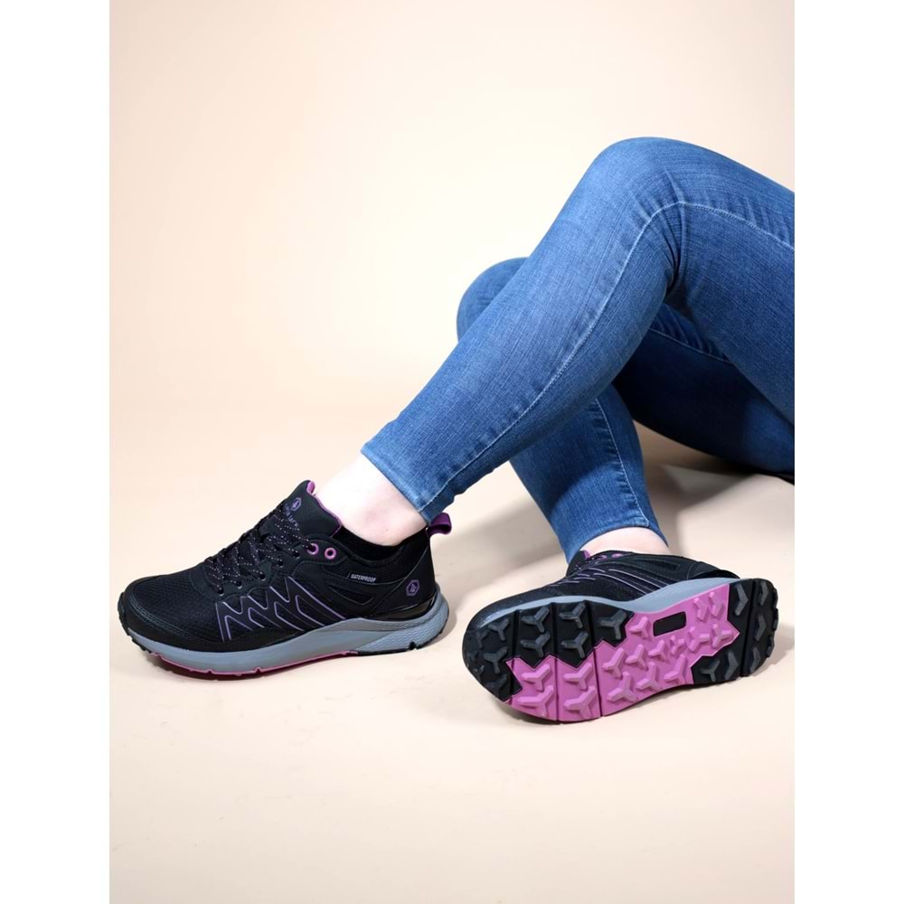 Konfores 1097 Anatomik Taban Waterproof Trekking Ayakkabı - NKT01097-siyah mor-40