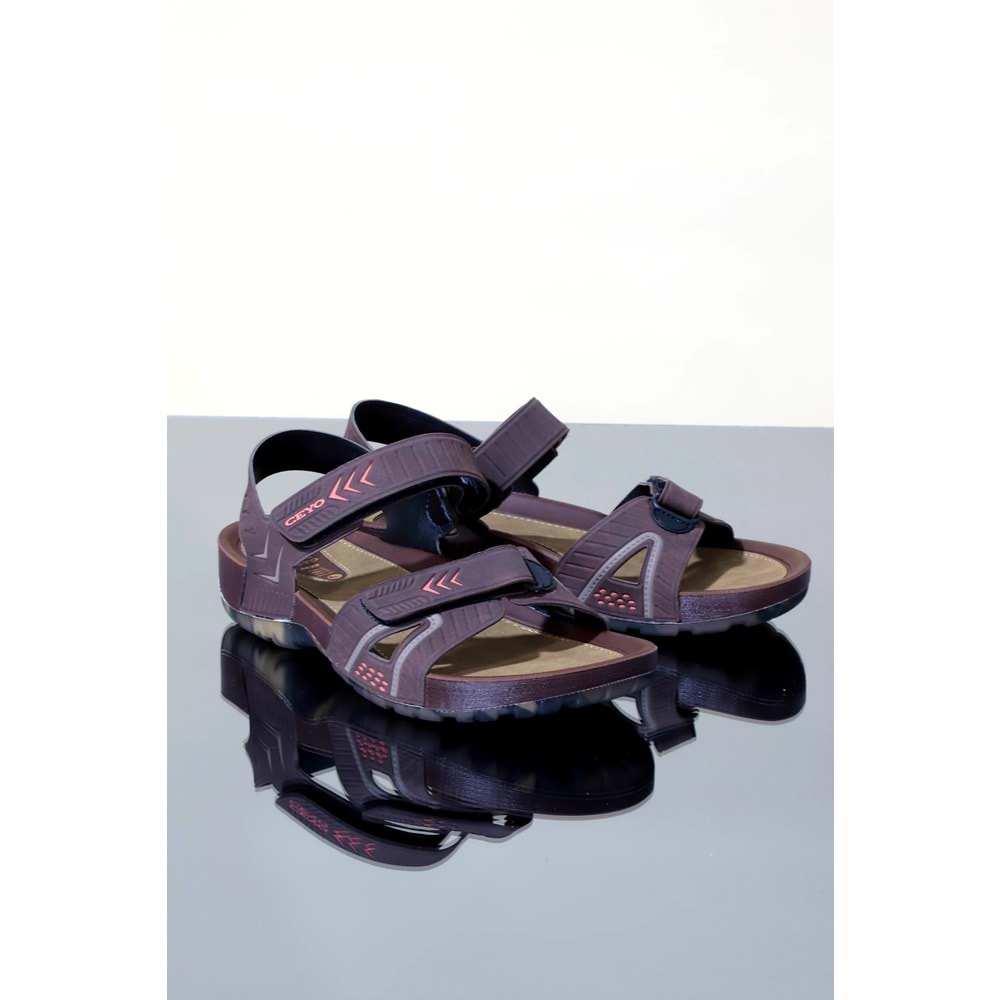 Konfores 1105-9829 Tam Anatomik Erkek Sandalet - NKT01105-kahverengi-40